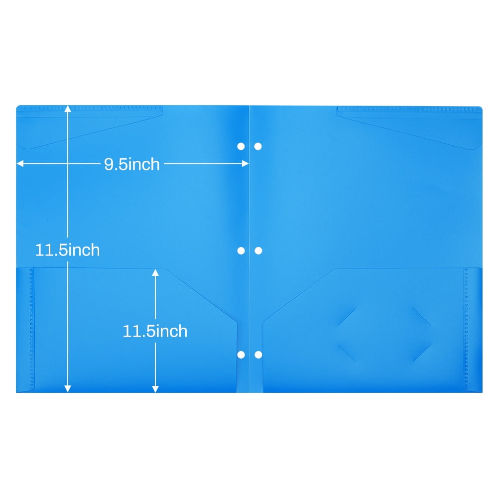 MoKo 12pcs Durable Pocket Folders, 3 Hole Punch Presentation Letter Size Folders, Multicolor