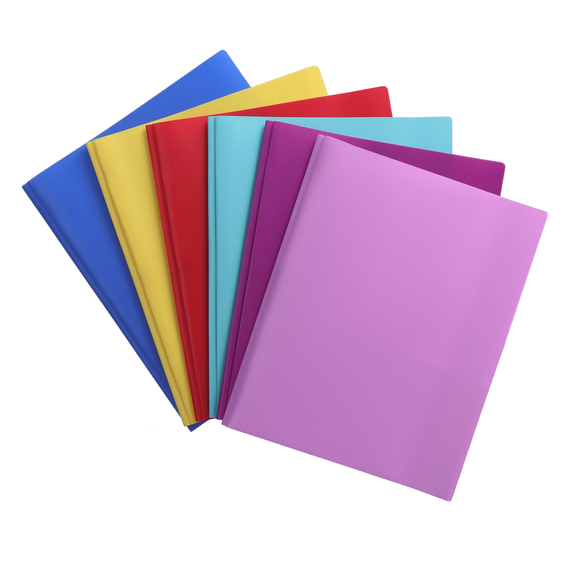 Pen+Gear 2 Pocket Poly Portfolio with Prongs, Multicolor, 10 Count