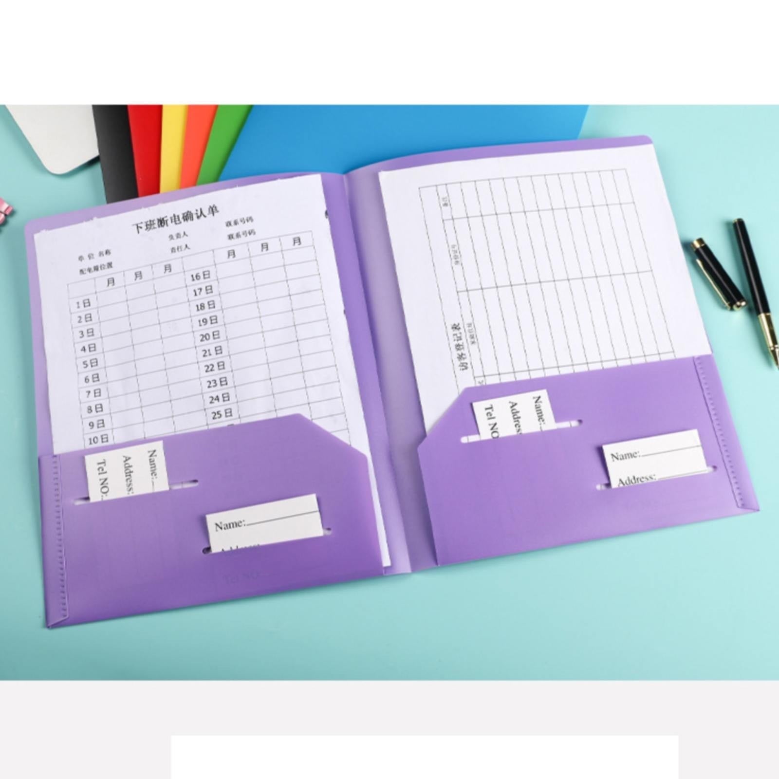 BCMMKLPP Plastic Folders,with Double Pockets Colorful Folders With & School Folders with Fasteners，Student Supplies,Office Supplies，Back to School Season,Black