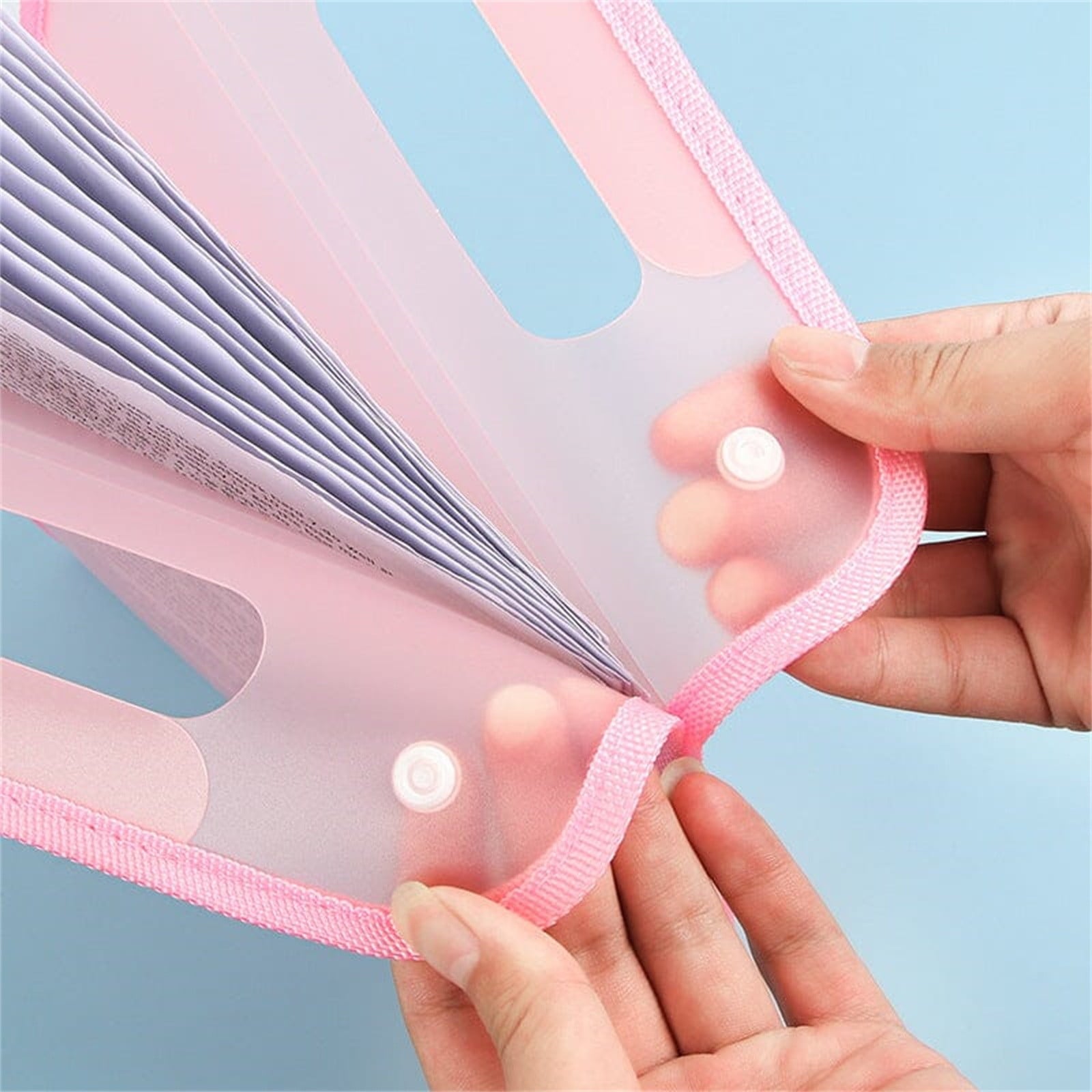 Ikeay Folder Clearance,Folder Data Storage Blueplastic File Folder Extended Folder with Snap Button Closure Legal Size Large Accordion File Pouch