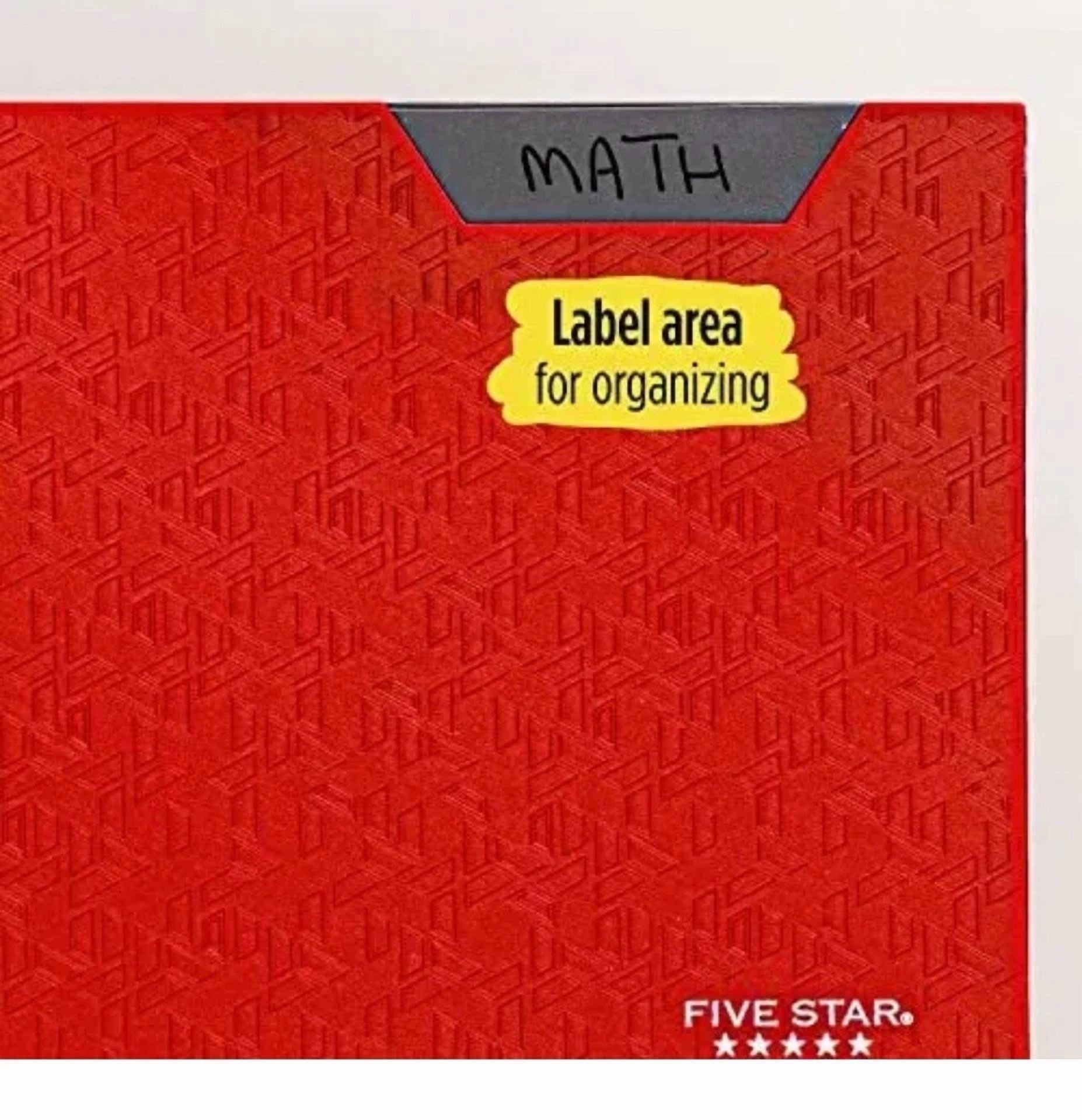 Five Star 2-Pocket Folder (4 Pack) Plastic 3-Prong Folders W/Stay-Put Tabs + Gwp