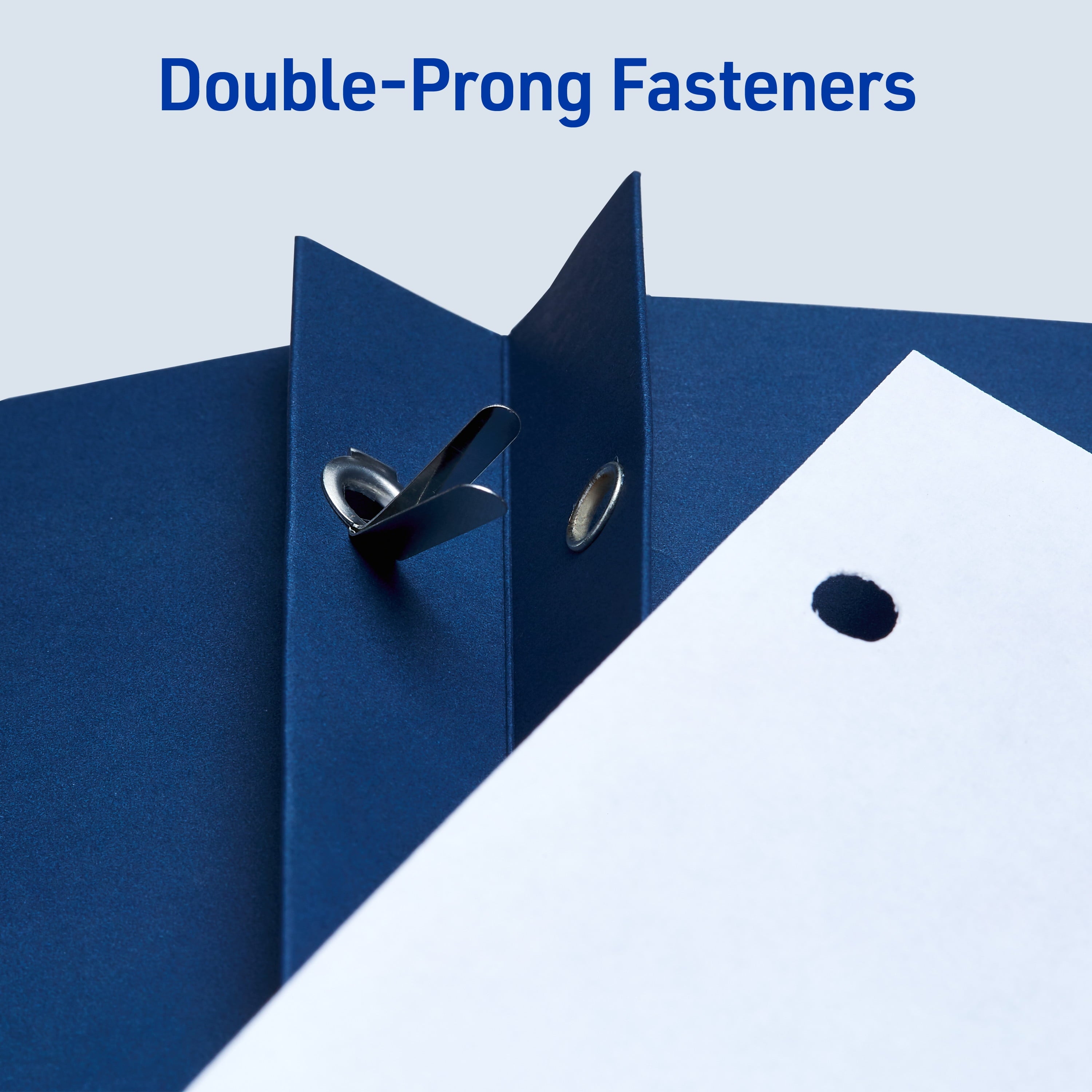 Two Pocket Folders with 3 Prong Fasteners, 25 Blue Folders (47975)