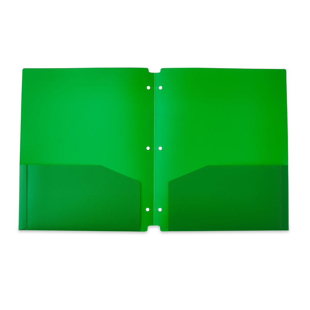 Pen+Gear 2-Pocket Poly Folders, Green, 9.4" x 11.4", 50 Pack