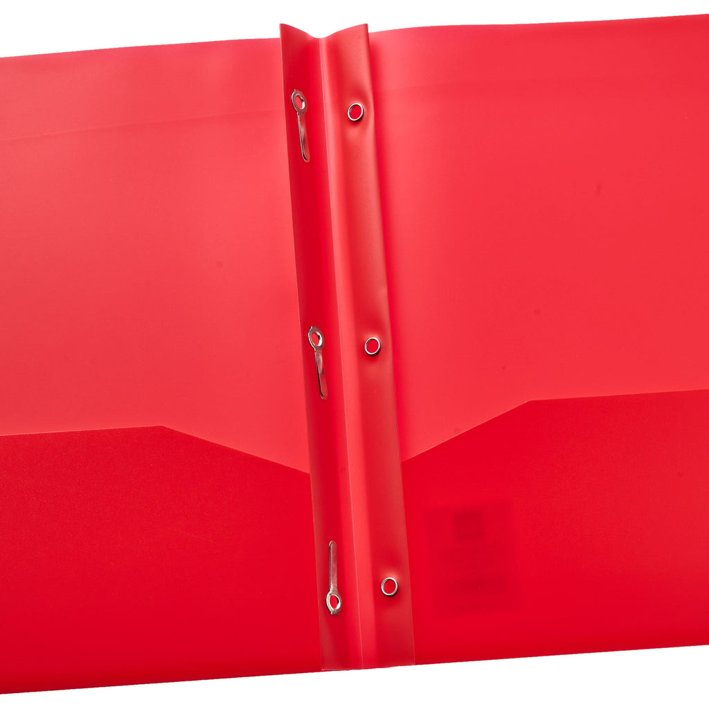 Pen+Gear 2 Pocket Poly Portfolio with Prongs, Multicolor, 10 Count