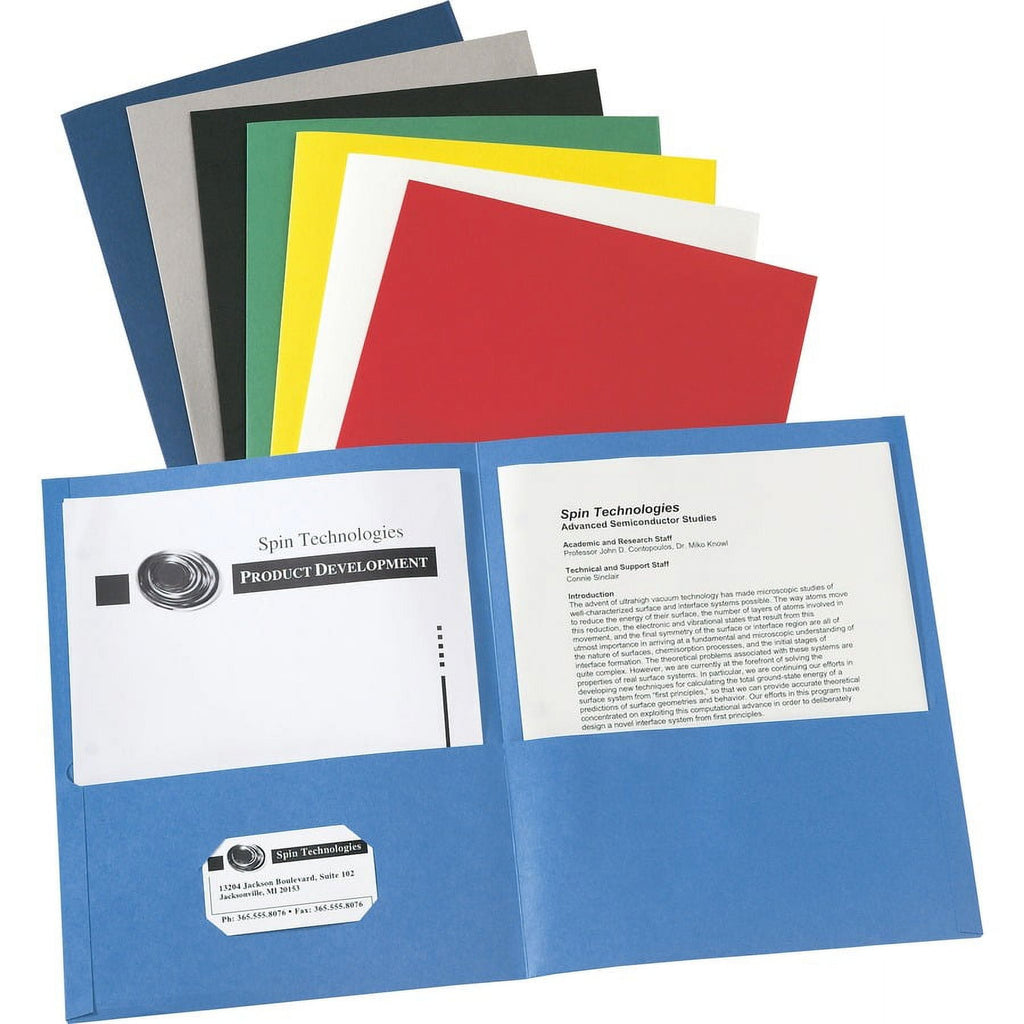 Avery® Letter Pocket Folder - 8 1/2" X 11" - 40 Sheet Capacity - 2 Internal Pocket(s) - White - 125 / Carton