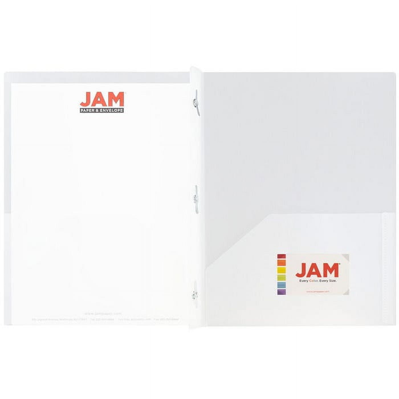 JAM Paper 2 Pocket Clasp Folders, Clear, 6/Pack