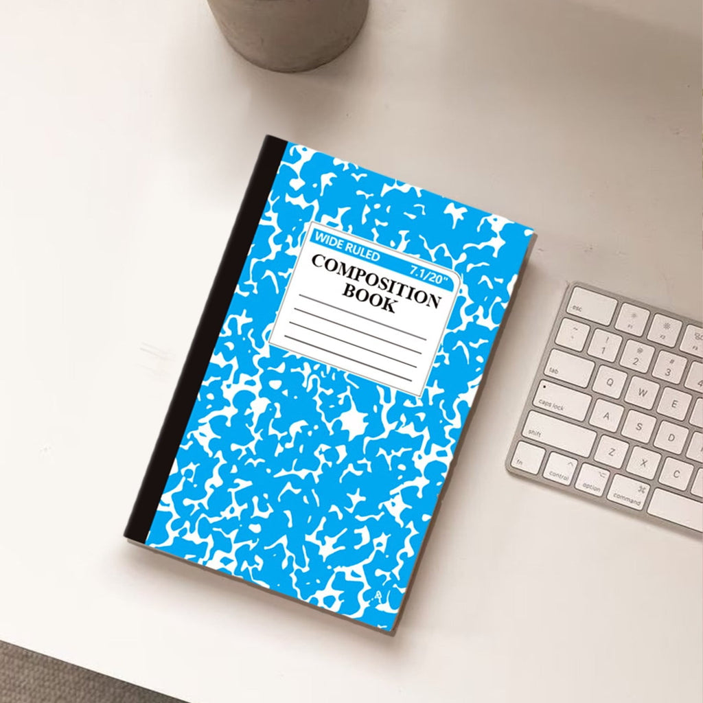 Clearance- Marbled Exquisite Notepad Blue, Blue Simple Notebook Exquisite Textured Notebook Sewing Notebook A5 Sewing Notebook 30Sheets 60 Pages