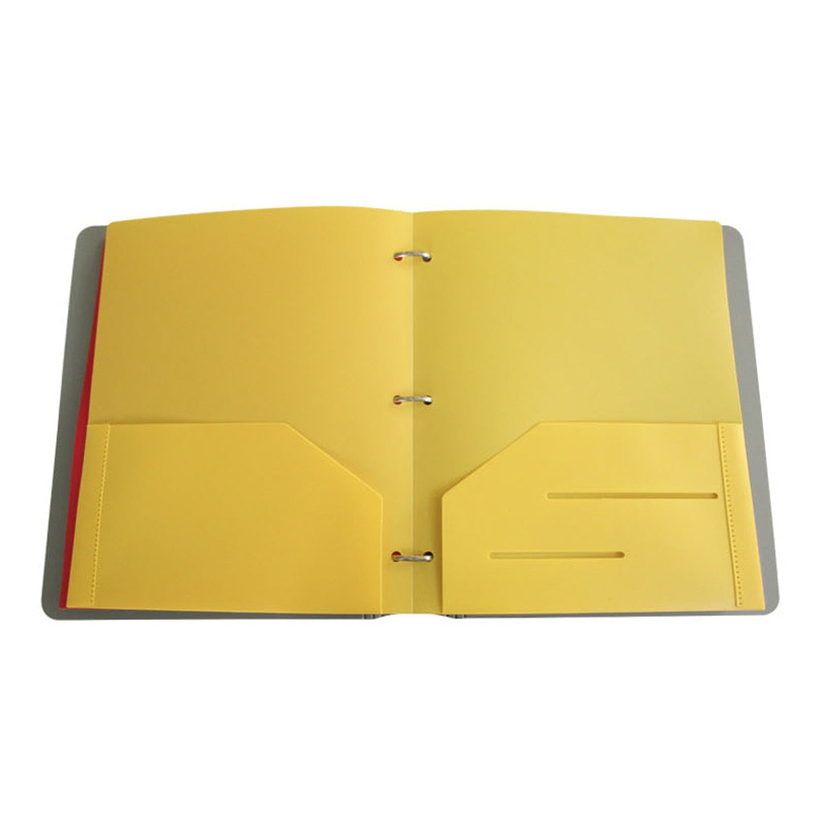 HANXIULIN Plastic Folders with Pockets, 3 Holes 2-Pocket Folders, Plastic Folders with Pockets for 3 Ring Binder, Colorful Binder Folders with Pockets for School Office ( Random Color, 2 Pc)