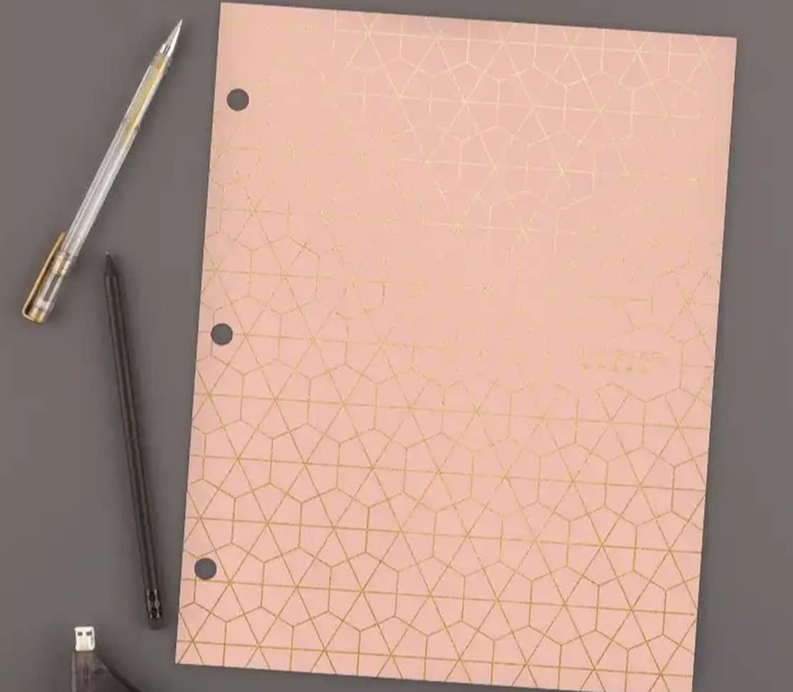 Five Star Metallic Geo Portfolio Hexagon Pink Gold, 8-1/2" x 11"