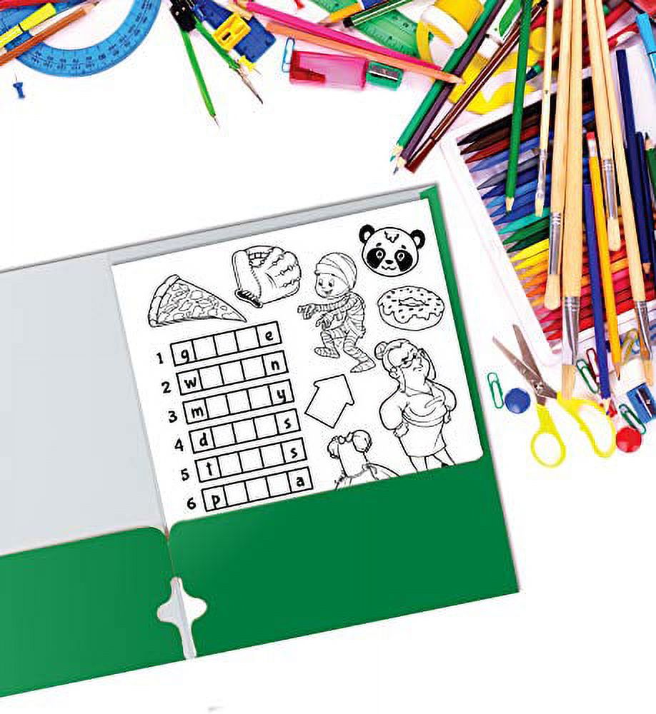 Two Pocket Portfolio Folders, 50-Pack, Green, Letter Size Paper Folders, by Better Office Products, 50 Pieces, Green