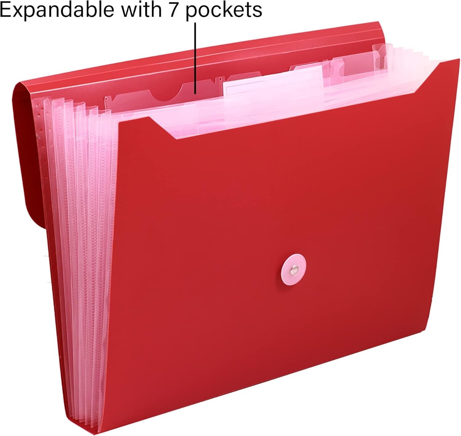 BAZIC Expanding File Folder 7 Pockets w/A-Z Tab Monthly Tabs, Letter Size Plastic File Pocket Folders, Office Paper Documents Organizer, 12-Pack