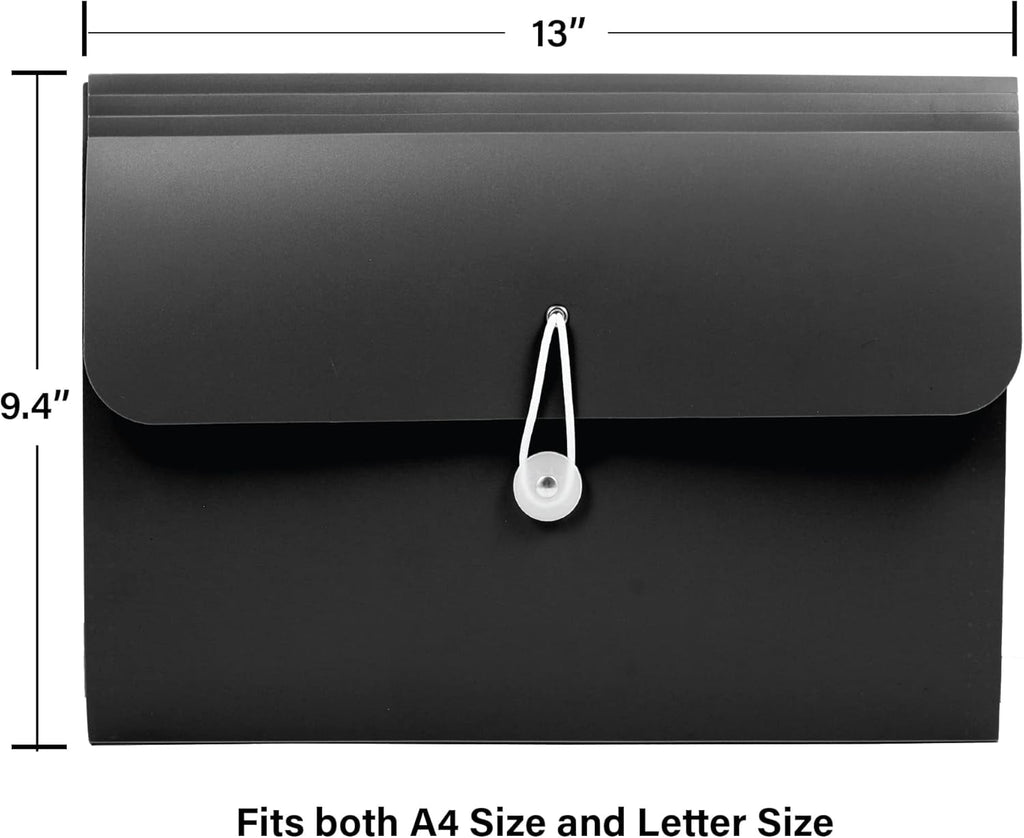 BAZIC Expanding File Folder 7 Pockets w/A-Z Tab Monthly Tabs, Letter Size Plastic File Pocket Folders, Office Paper Documents Organizer, 12-Pack