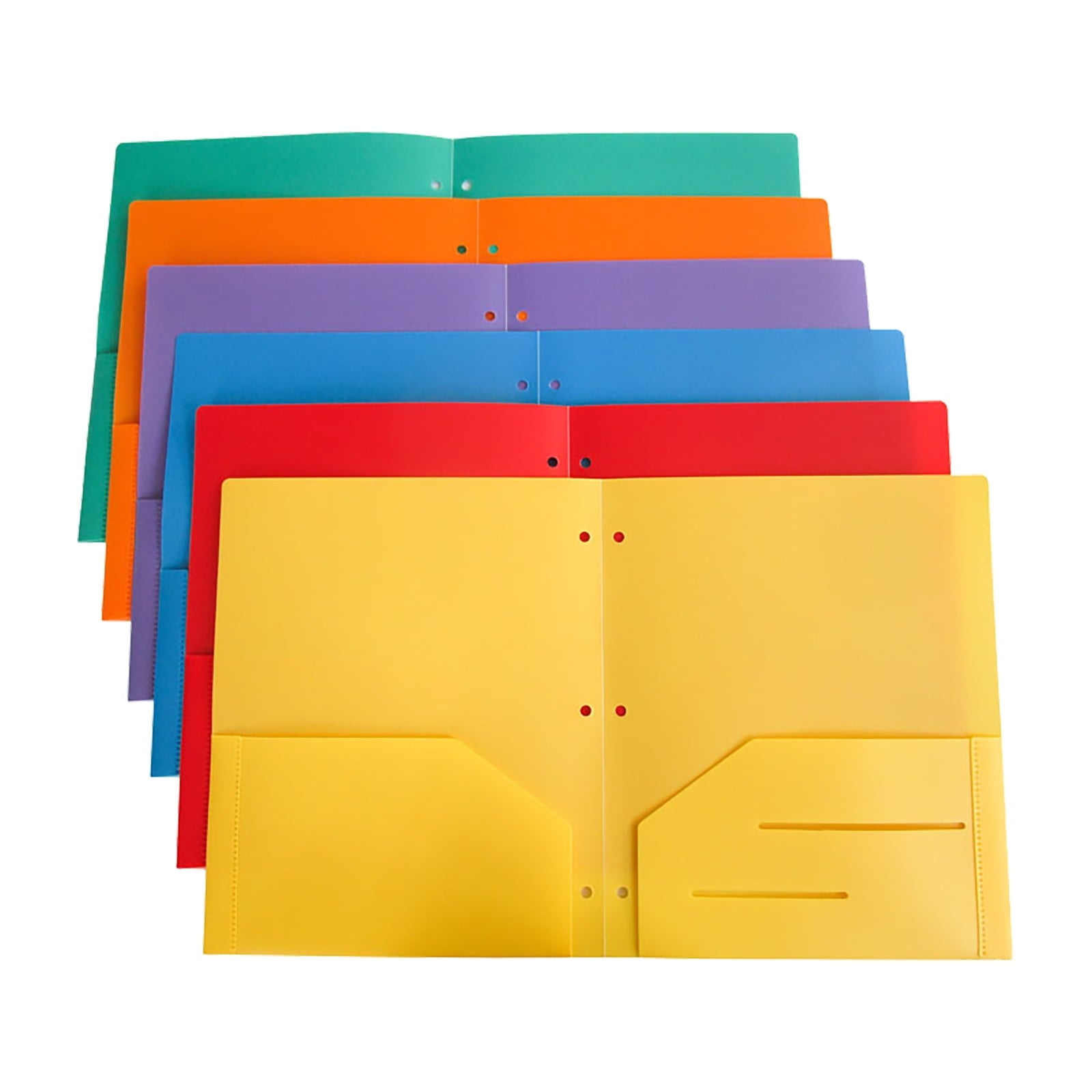 LKWLPD Plastic Folders with 2 Pockets, Camouflage, 3 Hole Punched, Assorted Colors, 10 Pack