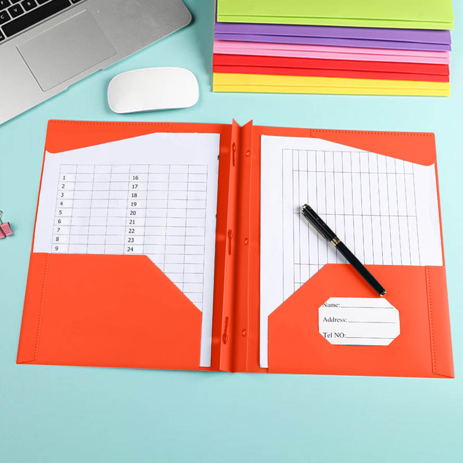 Plastic Folders with Pockets, Colored Two Pockets folders for Docments, Poly Folders Holds, 2 Pocket Poly Folders for School, Home or Office