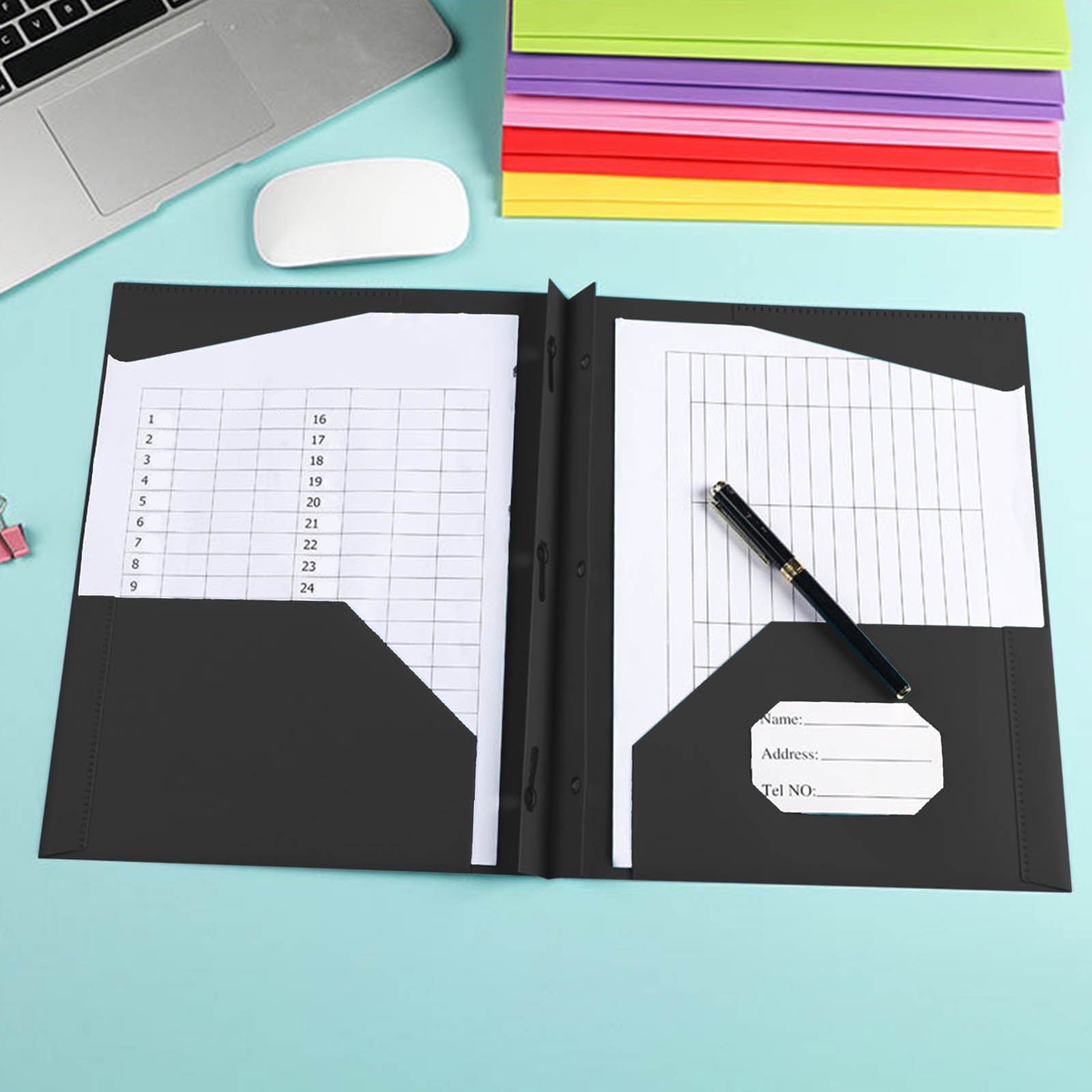 Plastic Folders with Pockets, Colored Two Pockets folders for Docments, Poly Folders Holds, 2 Pocket Poly Folders for School, Home or Office