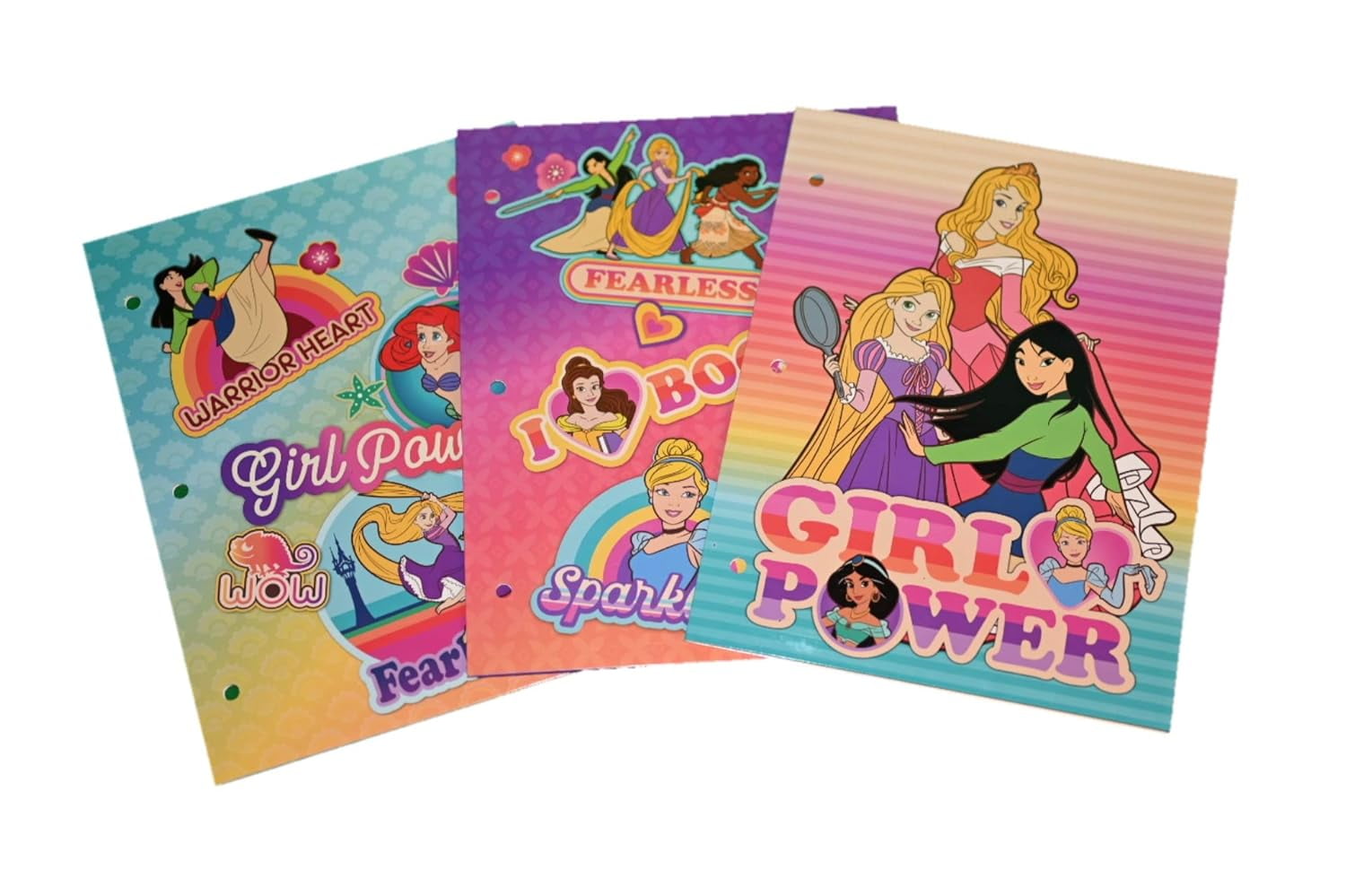 Tri-coastal Princess Two Pocket Portfolio Folders 3 Pack