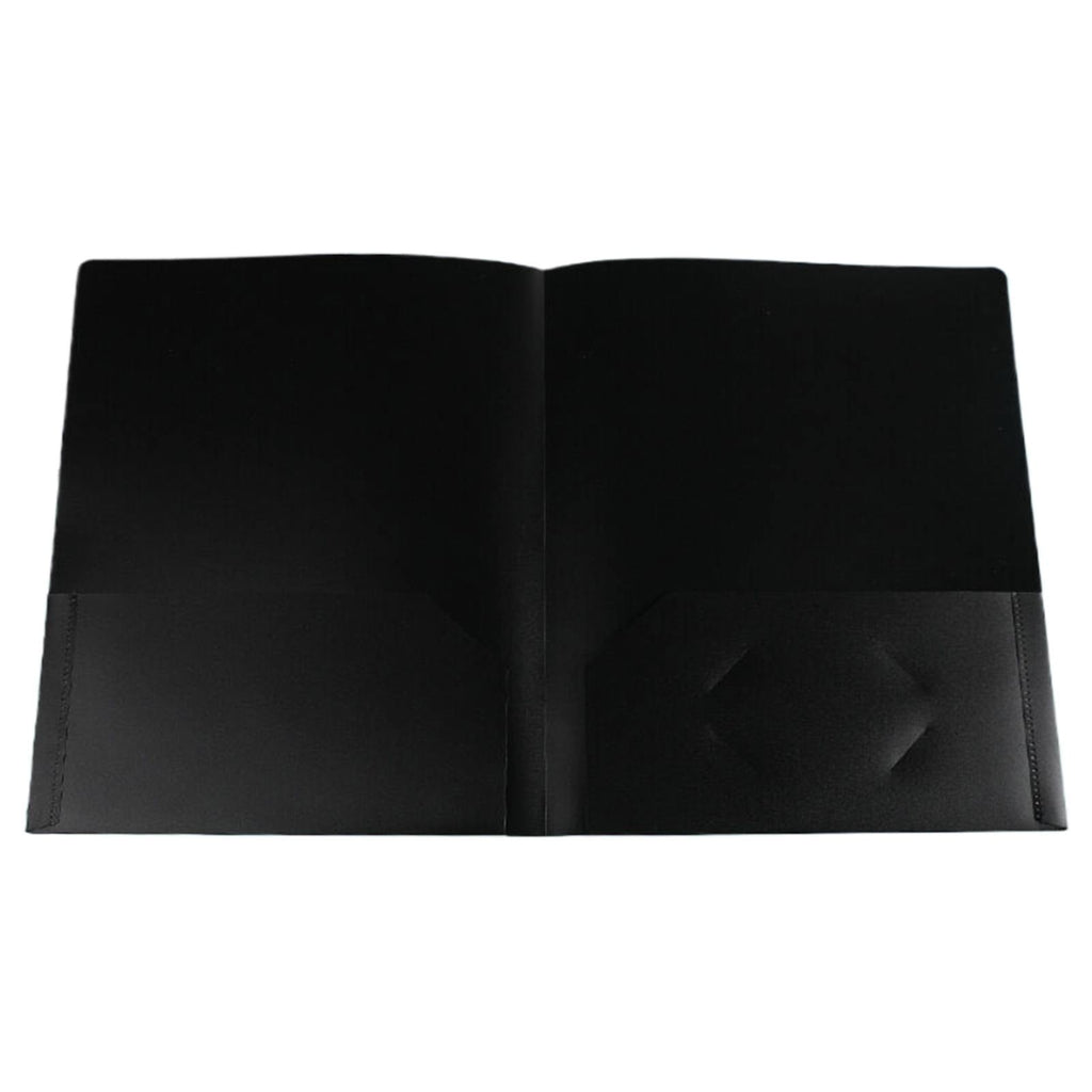 Two-Pocket Folders,Folders with Pocket,plastic Folder with 2 Pocket and 4-Prong Fasteners 1pcs,Black