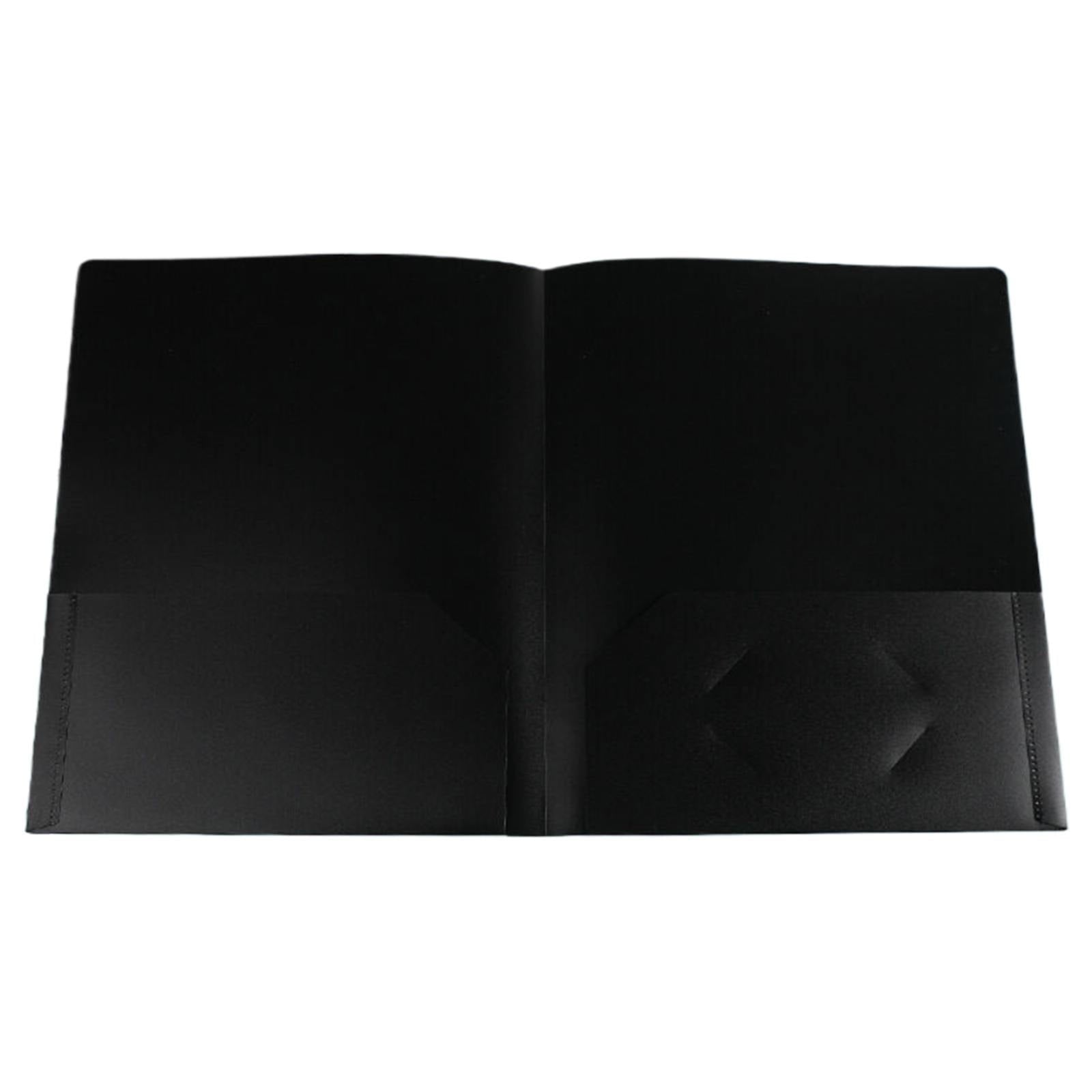 Two-Pocket Folders,Folders with Pocket,plastic Folder with 2 Pocket and 4-Prong Fasteners 1pcs,Black