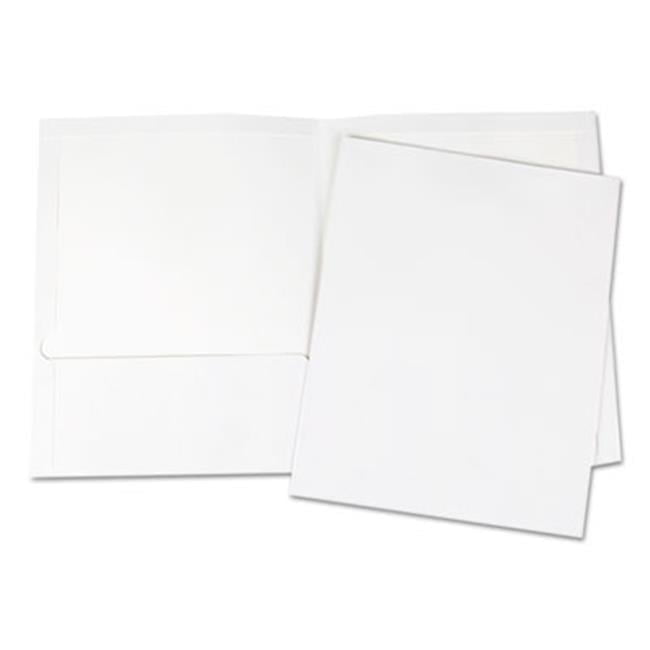 UNV LTR Two-Pocket Portfolios, White - Pack of 25