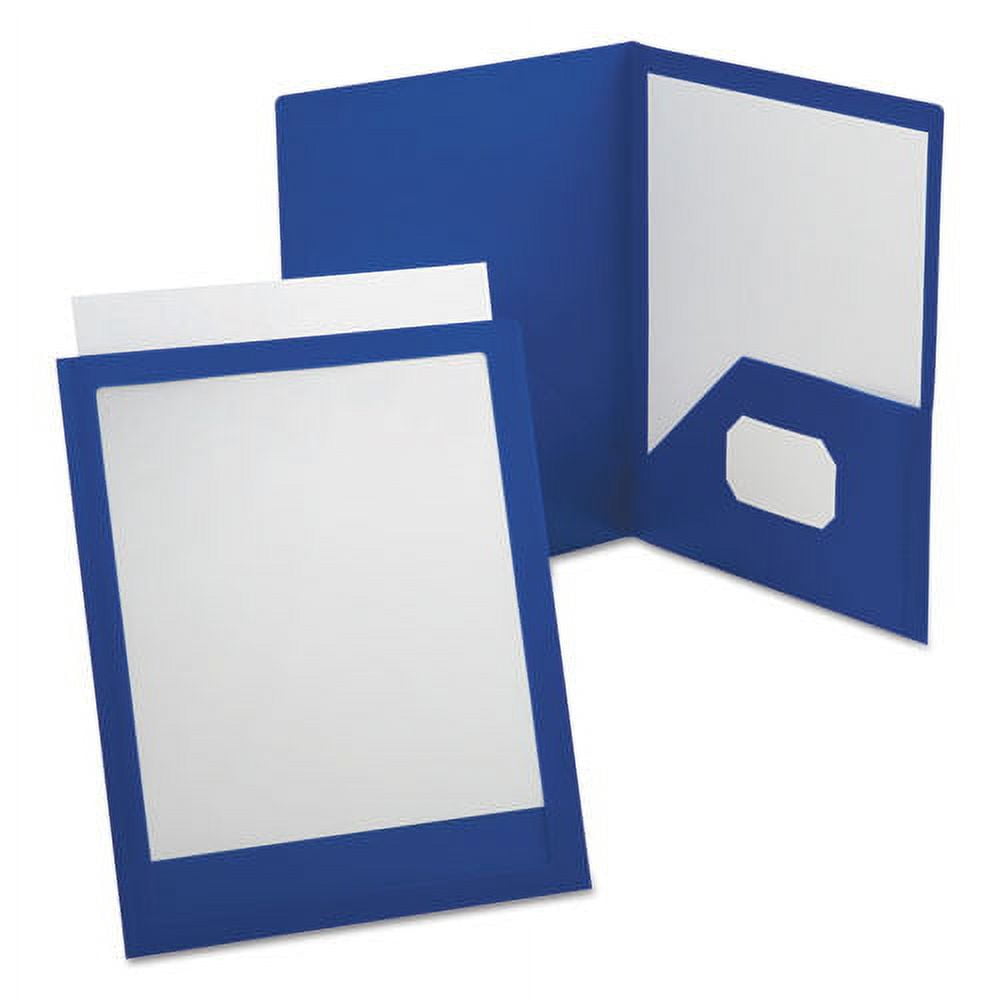 "Viewfolio Polypropylene Portfolio, 100-Sheet Capacity, 11 X 8.5, Clear/blue | Bundle of 2 Each"