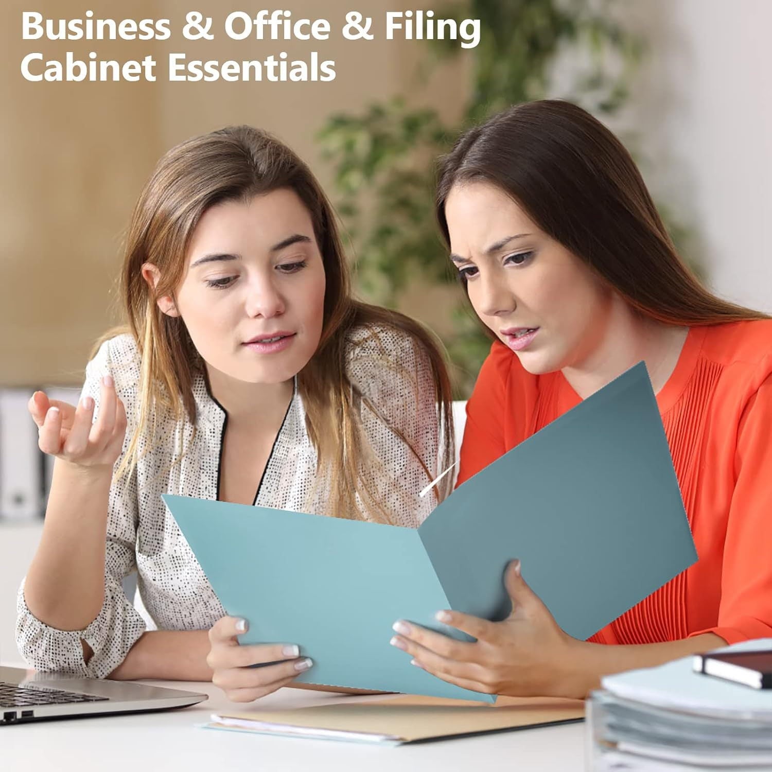 6 Pack Plastic Folders with Pockets, 6 Color Heavy Duty Two Pocket Folder with Business Card Holder for Office High School Business Resume