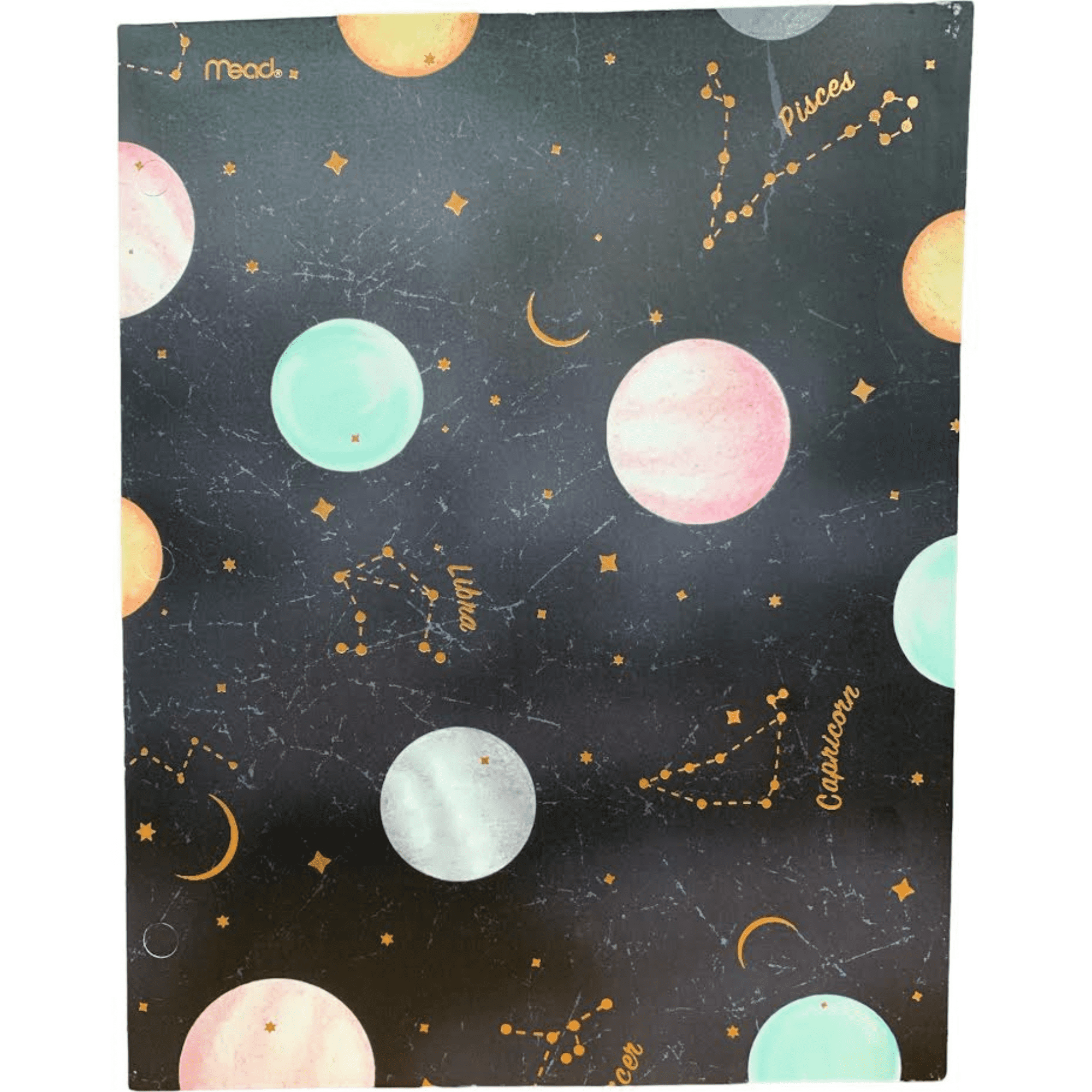 2 Pocket Folders Heavy Duty Set of 3 Portfolios Astrology and One Outer Space Pencil