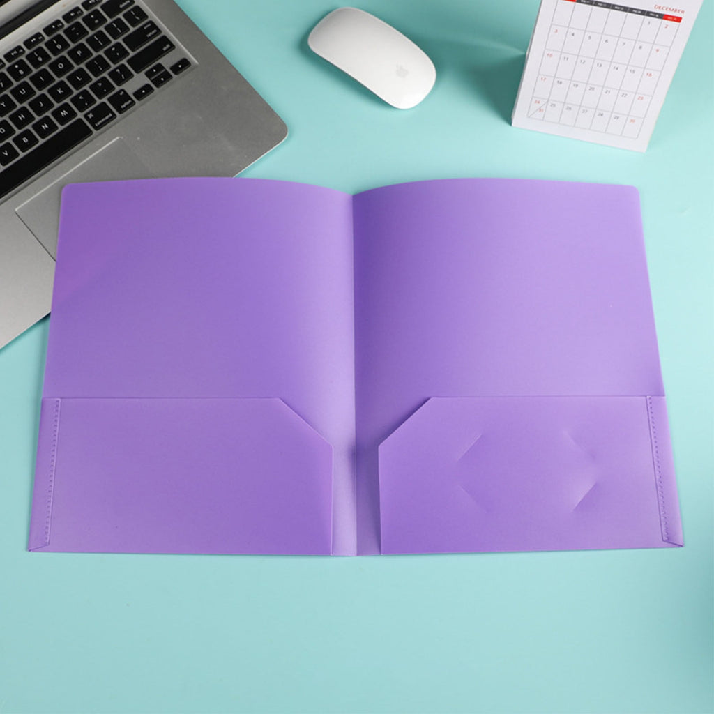 Plastic Folders with Pockets Heavy Duty Pocket Folders Letter Size File Folders Punched Binder Folder 2 Pockets Folders for Documents Office School