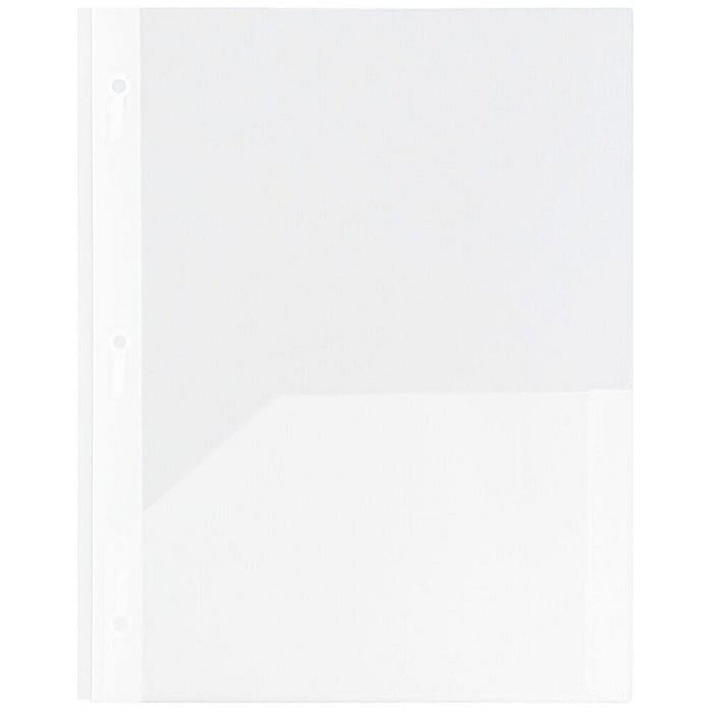 JAM Paper 2 Pocket Clasp Folders, Clear, 6/Pack