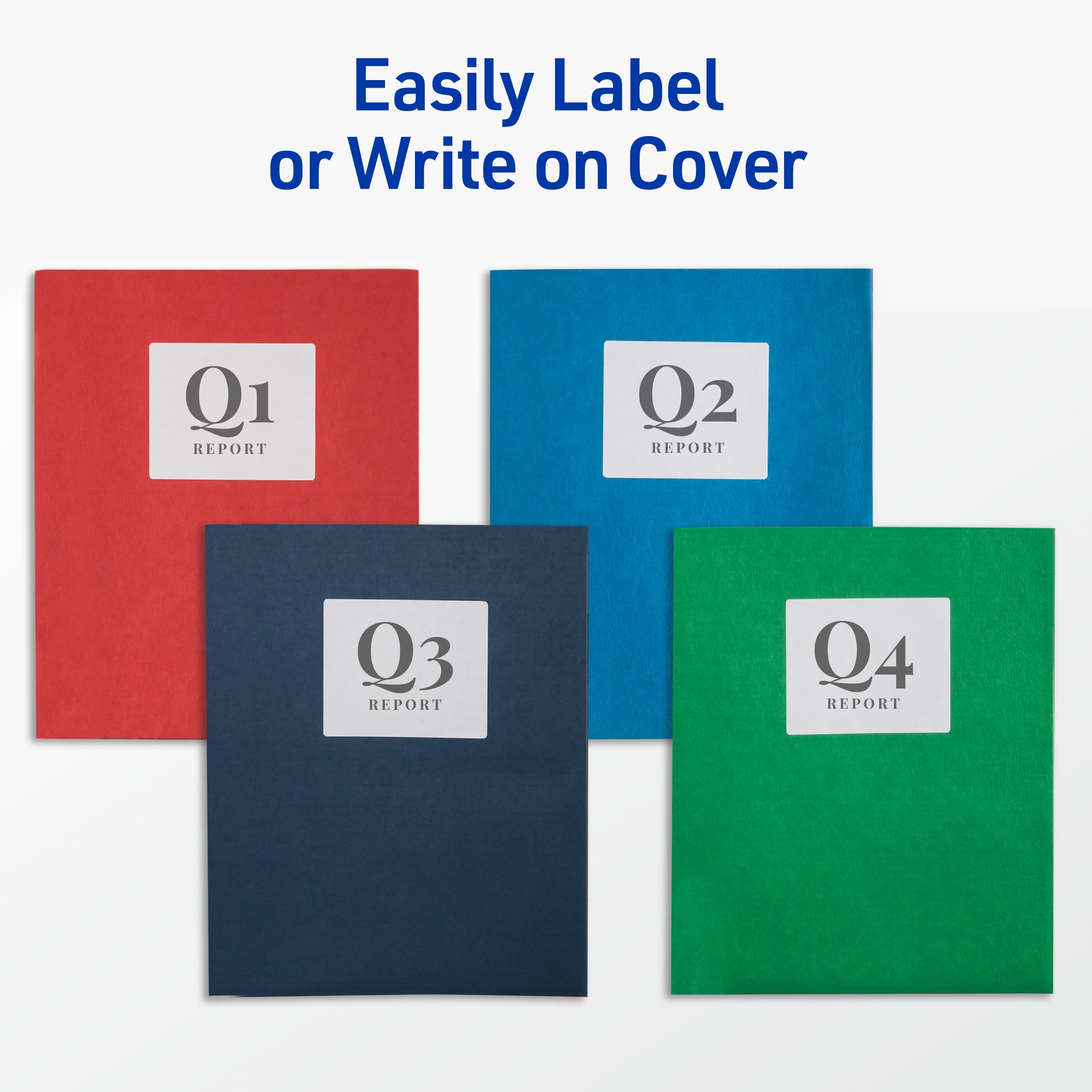 Two Pocket Folders with 3 Prong Fasteners, 25 Blue Folders (47975)